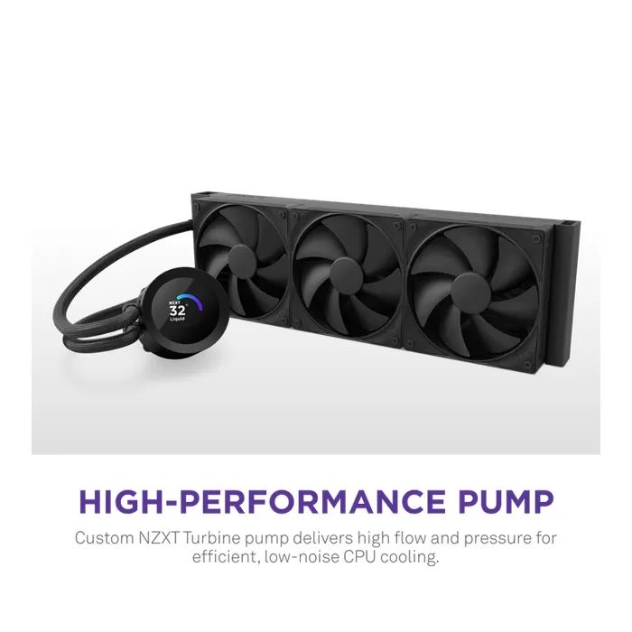 Система жидкостного охлаждения NZXT Kraken Plus V2 360mm AIO liquid cooler w/Displ (RL-KN360-B2) изображение 2