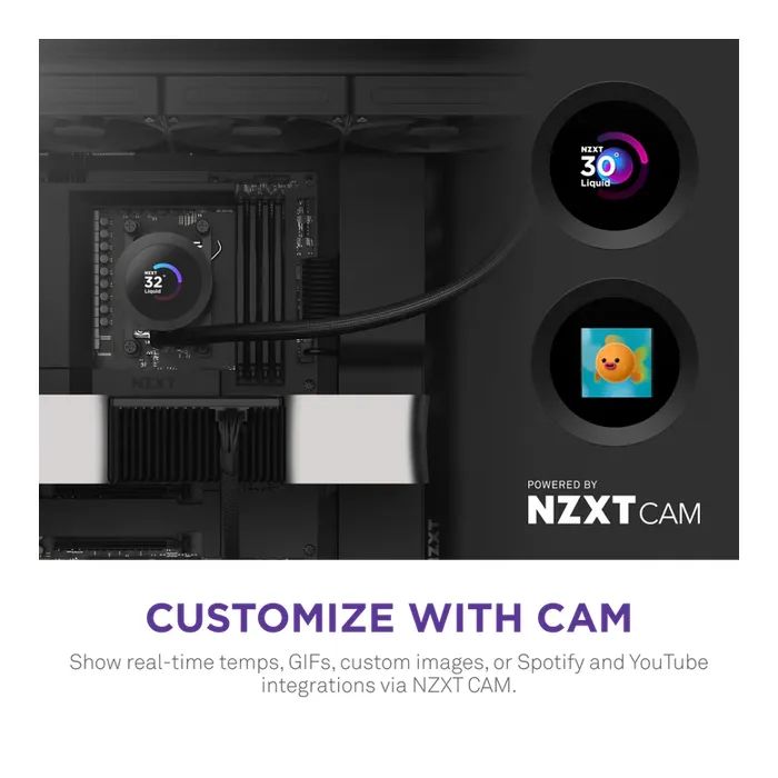 Система жидкостного охлаждения NZXT Kraken Plus V2 360mm AIO liquid cooler w/Displ (RL-KN360-B2) изображение 7