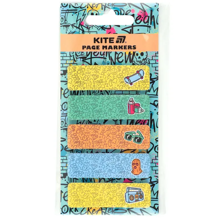 Стікер-закладка Kite паперова з малюнком , 100 шт, 5х15х50 мм, прямокутна (K25-480-1) зображення 2