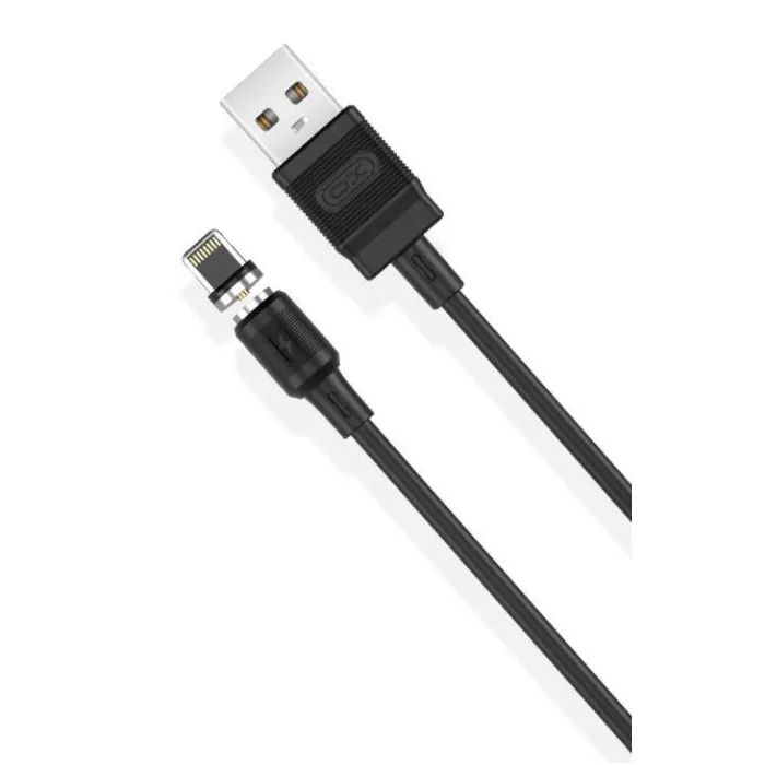 Дата кабель USB 2.0 AM to Lightning 1.0m 2.1A magnetic pvc black XO (NB187-L-1-BK)