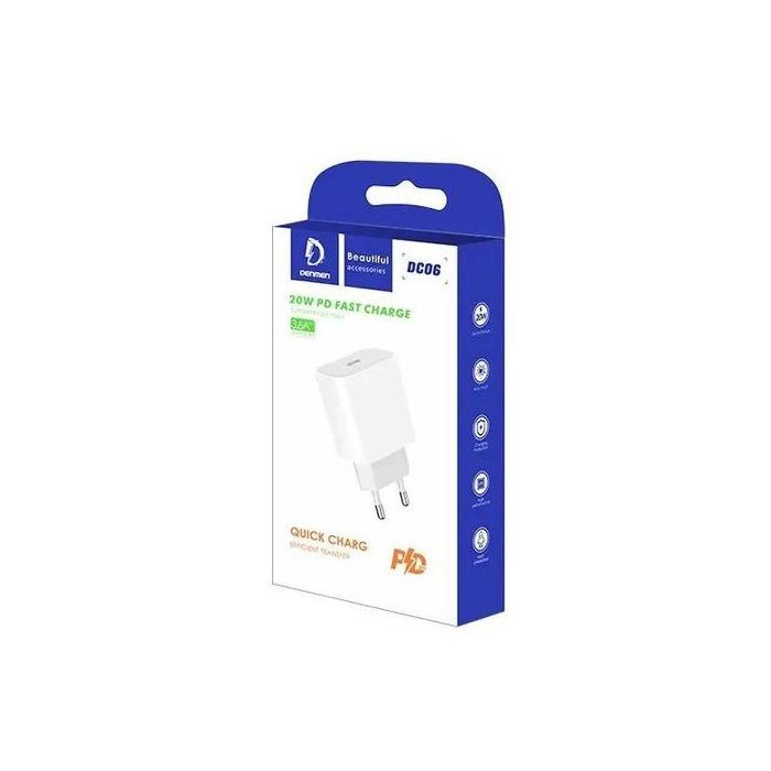 Зарядное устройство Denmen USB-C PD20W 3.6A white (DM-DC06-WH) изображение 2