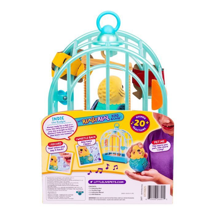 Интерактивная игрушка Little Live Pets Волнистый попугайчик Инди в клетке (26691) изображение 12