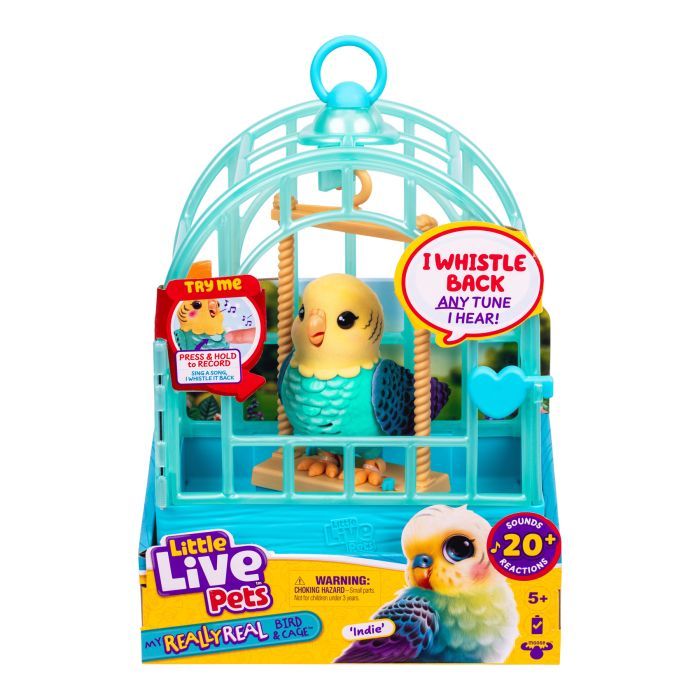 Интерактивная игрушка Little Live Pets Волнистый попугайчик Инди в клетке (26691) изображение 2