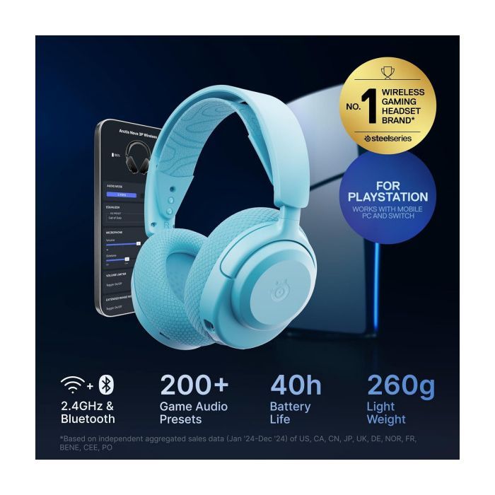 Навушники SteelSeries Arctis Nova 3P Wireless MultiPlatform White (61687) зображення 7