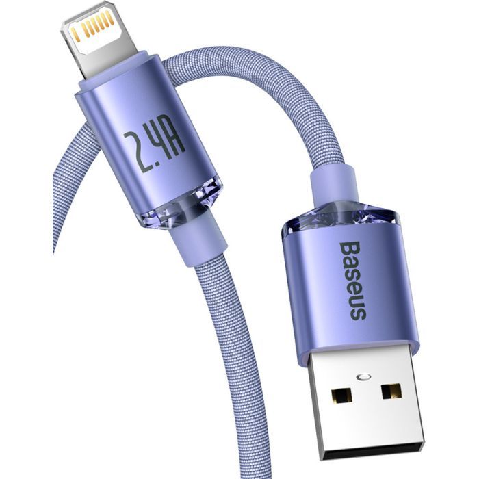 Дата кабель USB 2.0 AM to Lightning 1.2m 2.4A blue Baseus (CAJY000003) зображення 2