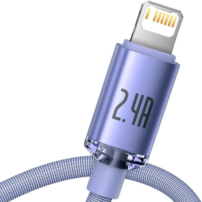 Дата кабель USB 2.0 AM to Lightning 1.2m 2.4A blue Baseus (CAJY000003) зображення 3