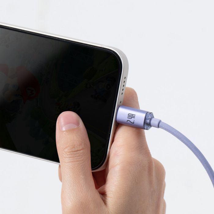 Дата кабель USB 2.0 AM to Lightning 1.2m 2.4A blue Baseus (CAJY000003) зображення 6