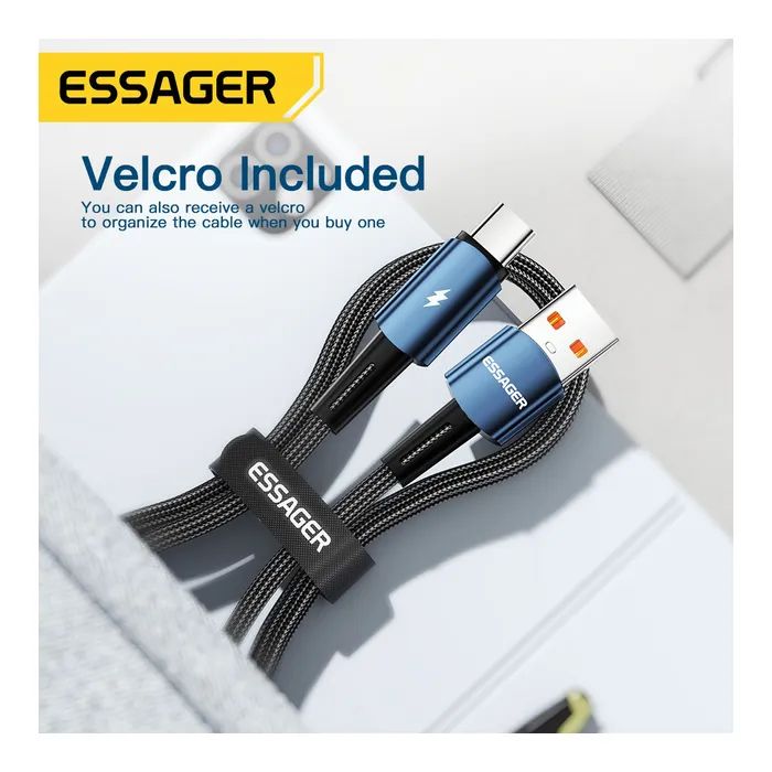 Дата кабель USB 2.0 AM to USB-C 1.0m 120W blue Essager (EXC120-CG03-P) зображення 3