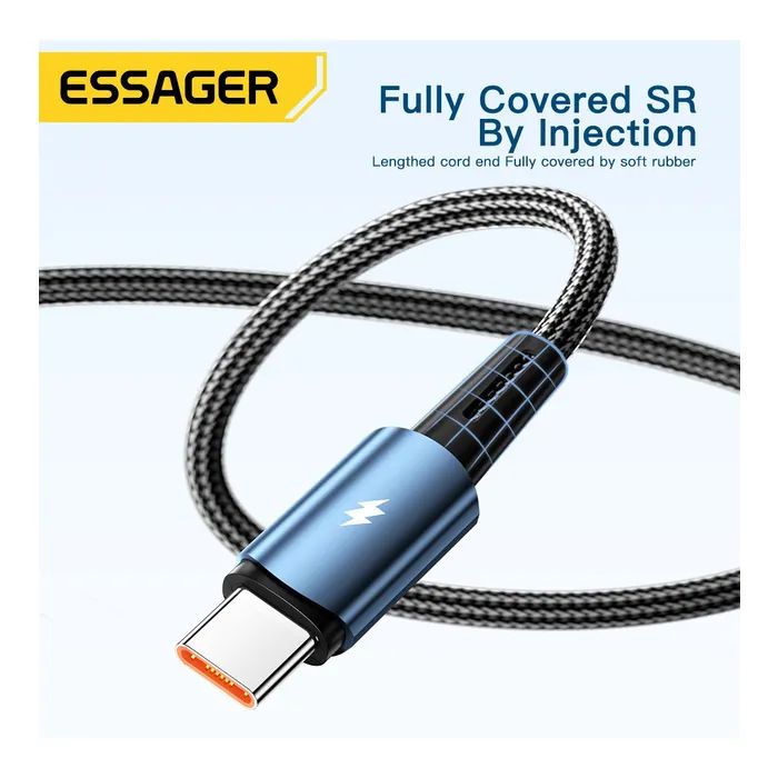 Дата кабель USB 2.0 AM to USB-C 1.0m 120W blue Essager (EXC120-CG03-P) зображення 6