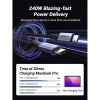 Дата кабель USB-C to USB-C 1.0m 240W US535 space gray Ugreen (15311) зображення 2