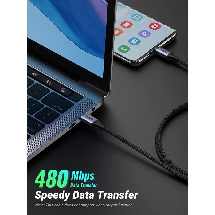 Дата кабель USB-C to USB-C 1.0m 240W US535 space gray Ugreen (15311) зображення 4