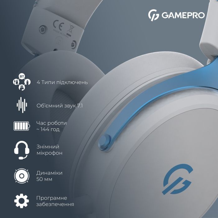 Наушники GamePro Asgard Skadi Wireless Black (HSW191B) изображение 12 Наушники GamePro Asgard Skadi Wireless Black (HSW191B) изображение 12