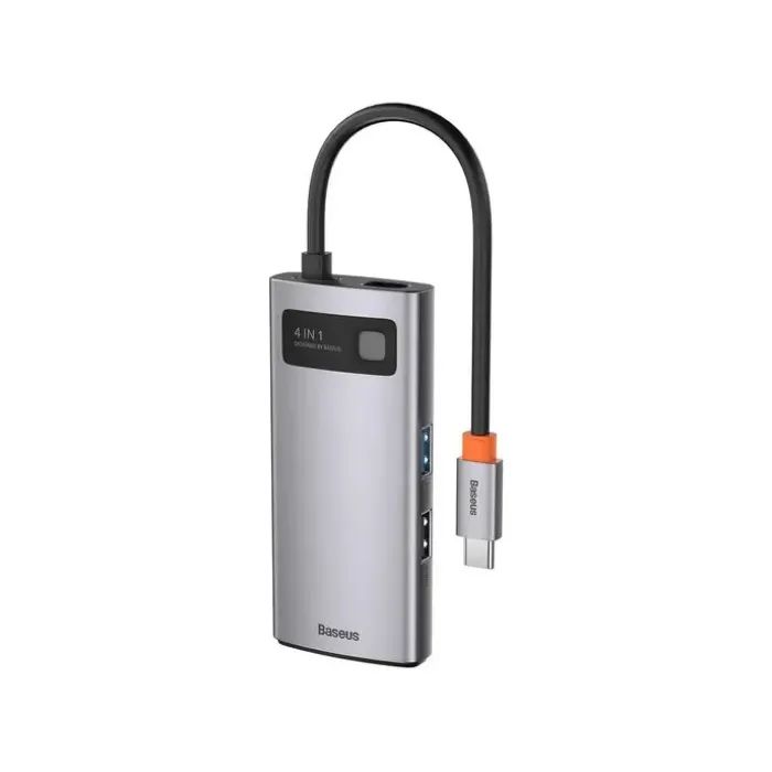 Концентратор Baseus USB-C 4-in-1 3xUSB 3.0 + RJ45 1000Mbps gray (WKWG070113)