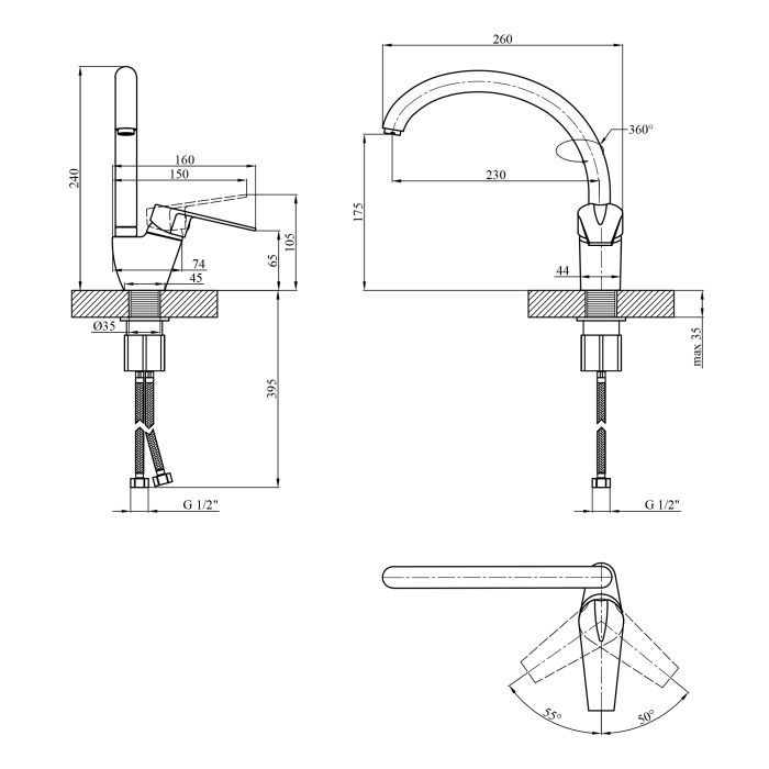 Змішувач Kroner Odra-C036 (CV021186) зображення 9