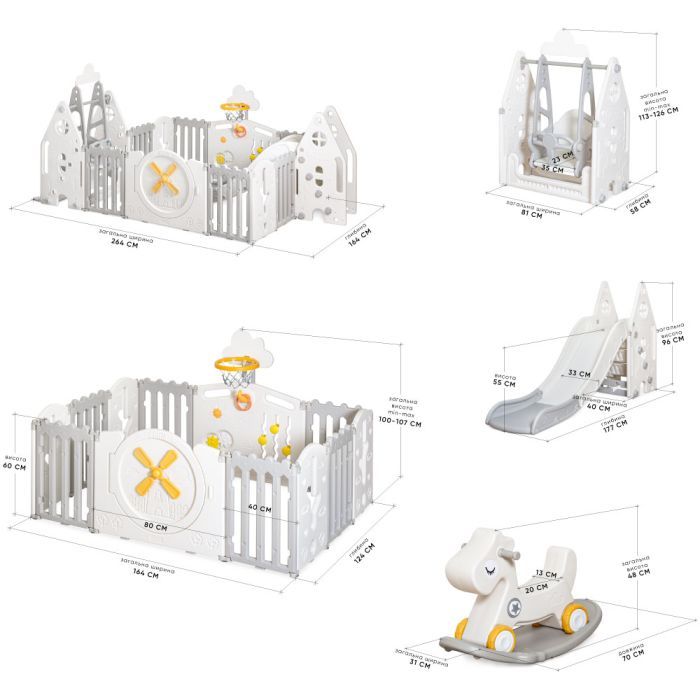 Детский манеж Mealux Forto Grey (KD-C051 Grey / White) изображение 6