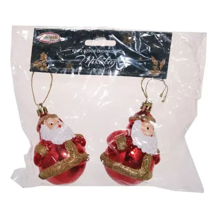 Елочная игрушка Chomik Санта пластикові 2 шт, 8 см (5900779839281) изображение 3