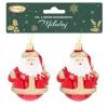 Елочная игрушка Chomik Санта пластикові 2 шт, 8 см (5900779839281)