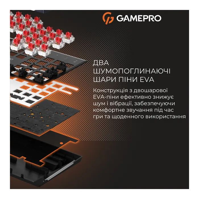 Клавіатура GamePro Genesis Metallic MK144B Outemu Red Switch USB UA Black (MK144B) зображення 10