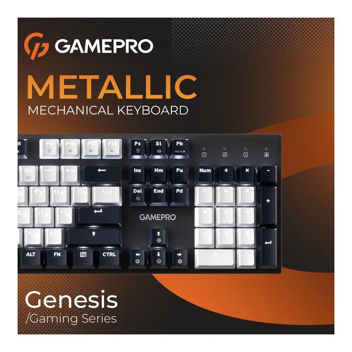 Клавіатура GamePro Genesis Metallic MK144B Outemu Red Switch USB UA Black (MK144B) зображення 7