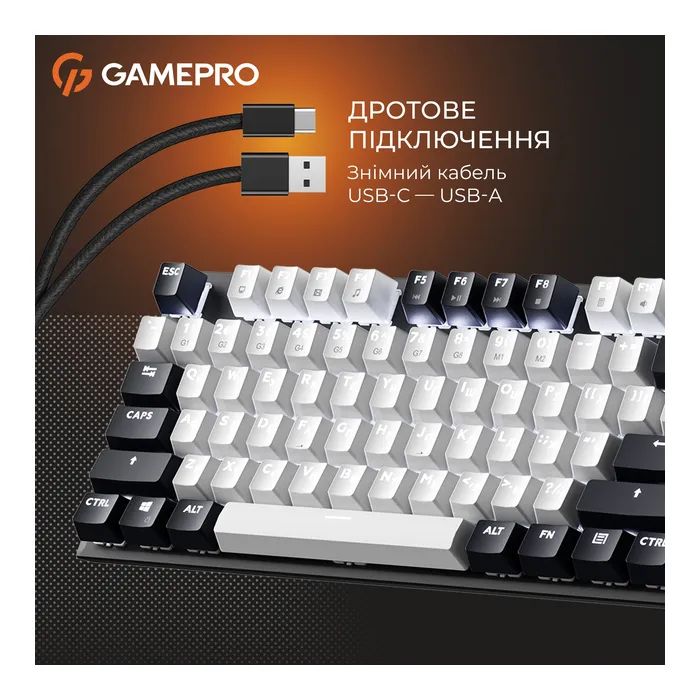 Клавіатура GamePro Genesis Metallic MK144B Outemu Red Switch USB UA Black (MK144B) зображення 8