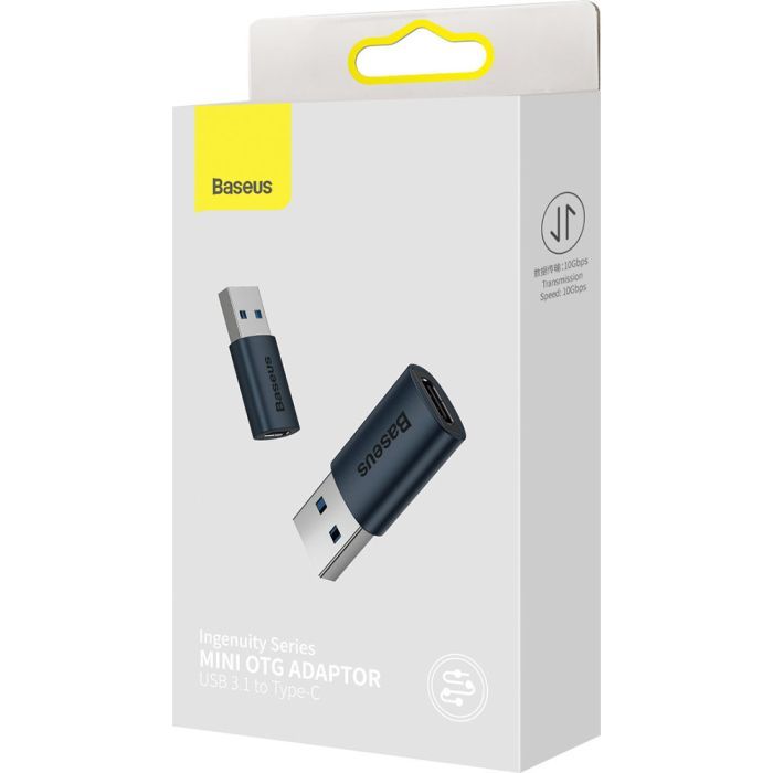 Переходник USB 3.1 M to USB-C F blue Baseus (ZJJQ000103) изображение 6