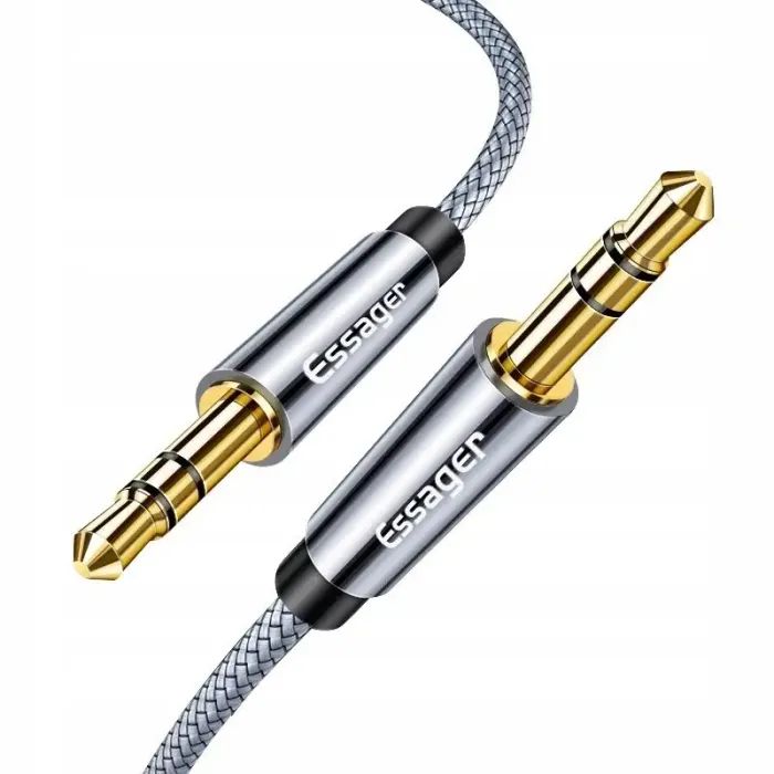 Кабель мультимедійний 3.5mm M to 3.5mm M 0.5m gray Essager (EYP35-DYB0G) зображення 3