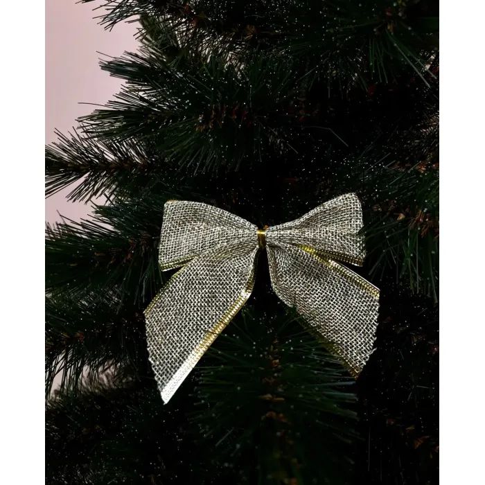 Украшение декоративное Chomik Бант текстильний 6 шт, 10 см, золотистий (5900779856165_2) изображение 2