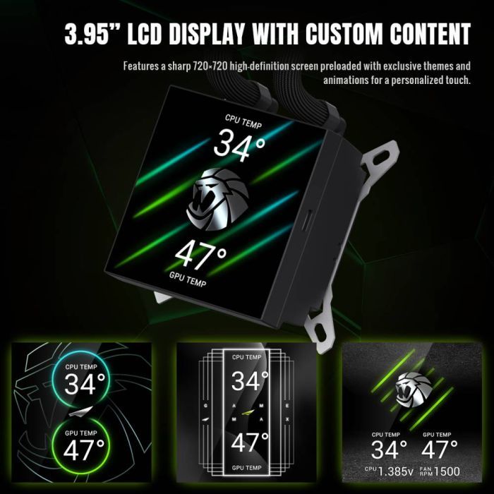 Система жидкостного охлаждения Gamemax GLACIER 240 LCD BK изображение 10