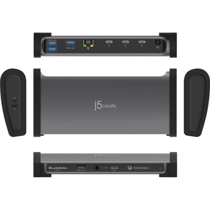 Порт-реплікатор J5create Dock-Station USB-C 11-in-1 (Thunderbolt/PD/картридер/USB-A/USB-C) (JTD562-EN) зображення 5