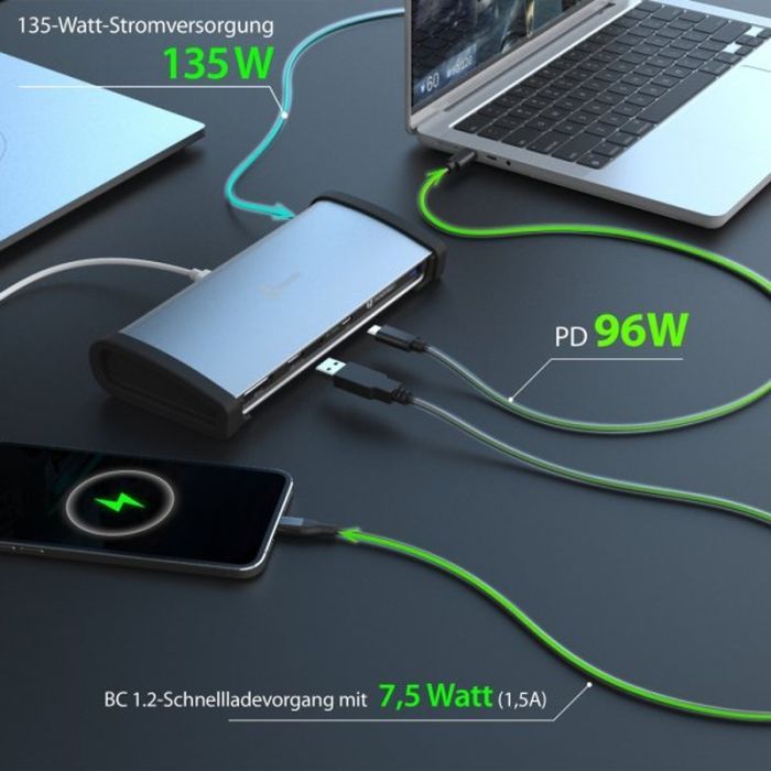 Порт-реплікатор J5create Dock-Station USB-C 11-in-1 (Thunderbolt/PD/картридер/USB-A/USB-C) (JTD562-EN) зображення 9