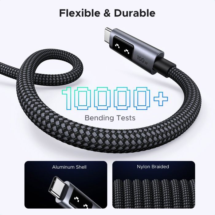 Дата кабель USB-C to USB-C 2.0m PD 100W L509 black Ugreen (35512) изображение 10