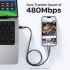 Дата кабель USB-C to USB-C 1.0m PD 100W L509 black Ugreen (35501) изображение 5