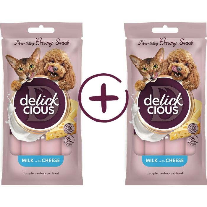 Лакомство для собак Delickcious Кремовые молоко с сыром 1+1 (4820269148062)