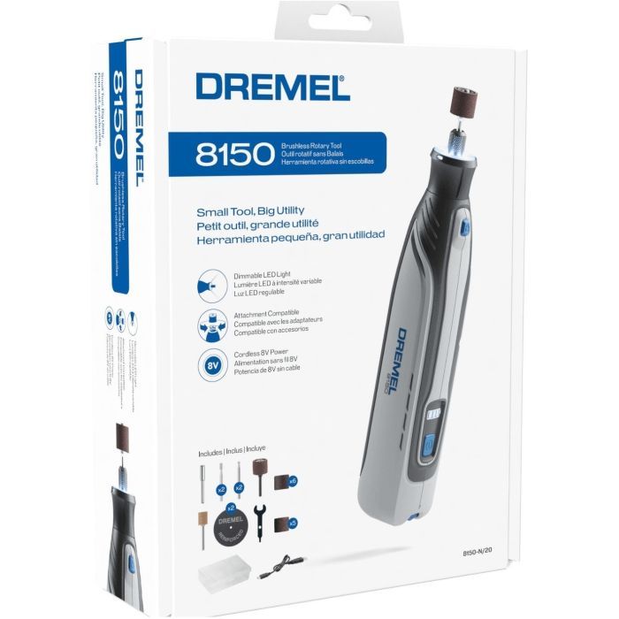 Гравер Dremel 8150-20 7.2В 1х2Ah, 5000-30000об/мин, LED-свет ЗУ, 0.43кг (F.013.815.0JA) изображение 3