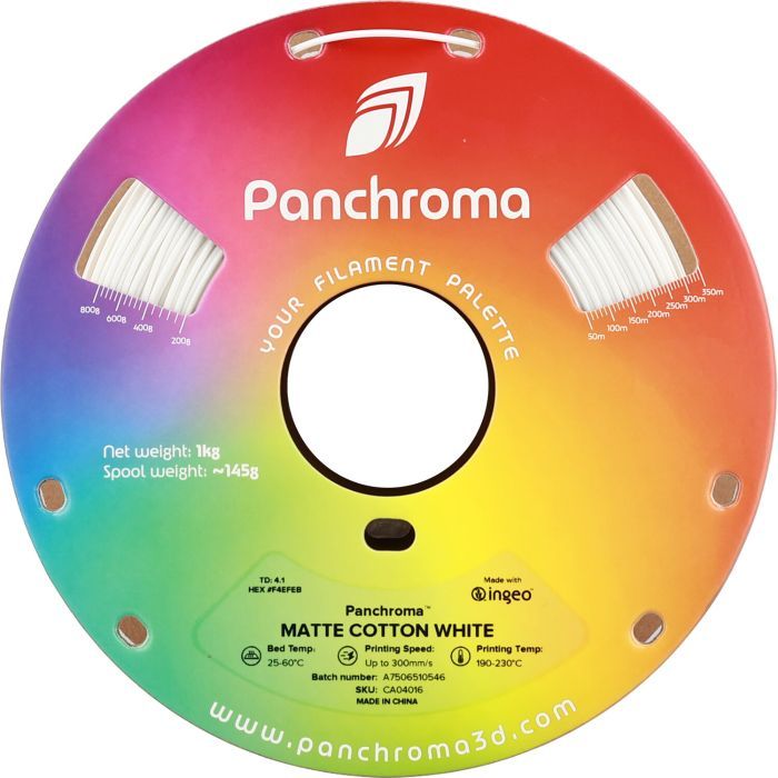 Пластик для 3D-принтера Polymaker PLA PANCHROMA MATTE 1,75mm 1kg COTTON WHITE (CA04016) изображение 2