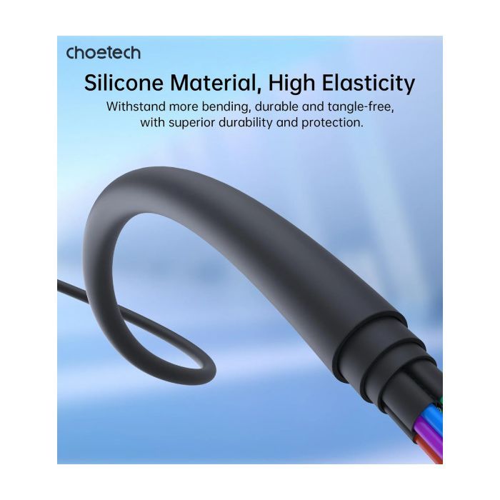 Дата кабель USB 2.0 AM to Lightning 1.0m 2.4A black Choetech (XAL-0003-BK-V2) изображение 3