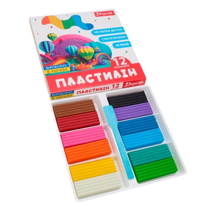 Пластилин 1 вересня Classic 12 кольорів 240 г (540671) изображение 2