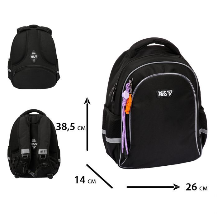Рюкзак шкільний Yes Just Black S-115M (550296) зображення 3