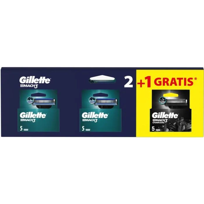Сменные кассеты Gillette Mach3 10 шт. + Mach3 Charcoal 5 шт. (8700216876094)