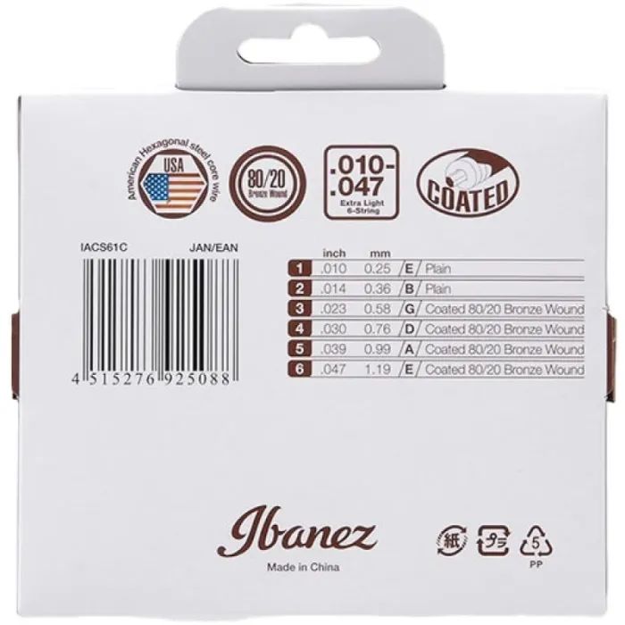 Струны для гитары Ibanez IACSP61C Acoustic Guitar Strings 10-47 (301880) изображение 2