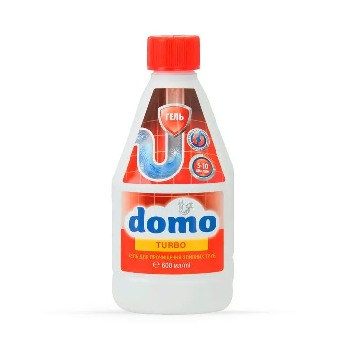 Средство для прочистки труб Domo Turbo Гель 600 мл (4820269321243)