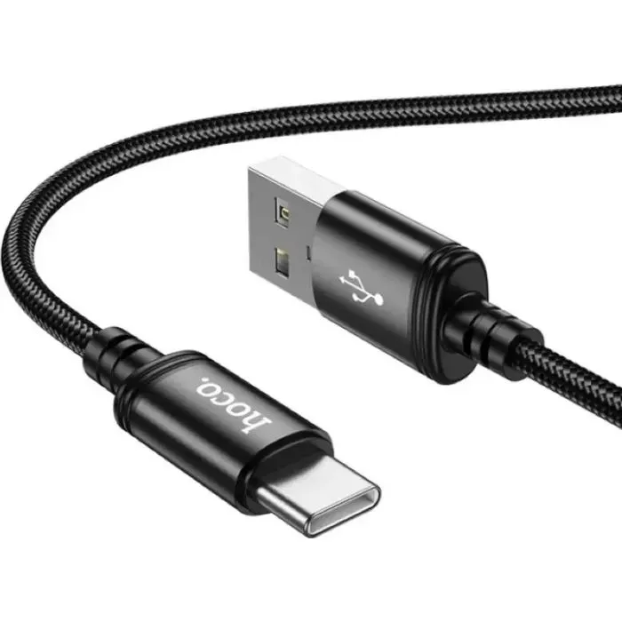 Дата кабель USB 2.0 AM to USB-C 3.0m X91 Radiance black HOCO (6931474788726) изображение 2