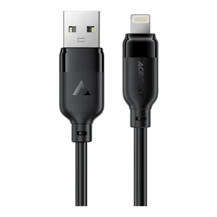 Дата кабель USB 2.0 AM to Lightning 2.0m 2.4A TPE black Acefast (6974316286271)