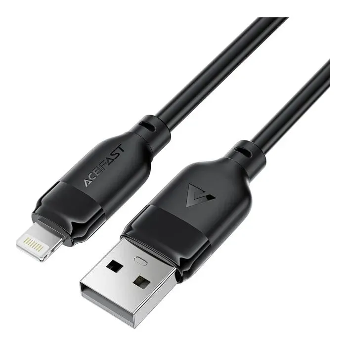 Дата кабель USB 2.0 AM to Lightning 2.0m 2.4A TPE black Acefast (6974316286271) изображение 2