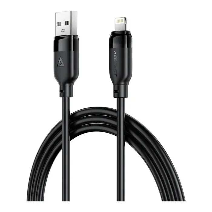 Дата кабель USB 2.0 AM to Lightning 2.0m 2.4A TPE black Acefast (6974316286271) изображение 4
