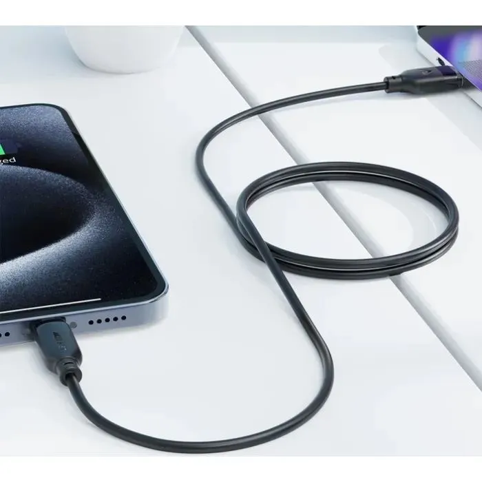 Дата кабель USB 2.0 AM to Lightning 2.0m 2.4A TPE black Acefast (6974316286271) изображение 6
