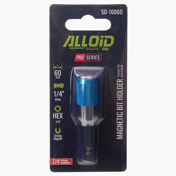 Тримач для біт Alloid Pro, магнітний, з фіксатором, 60мм (SD-16060) зображення 4