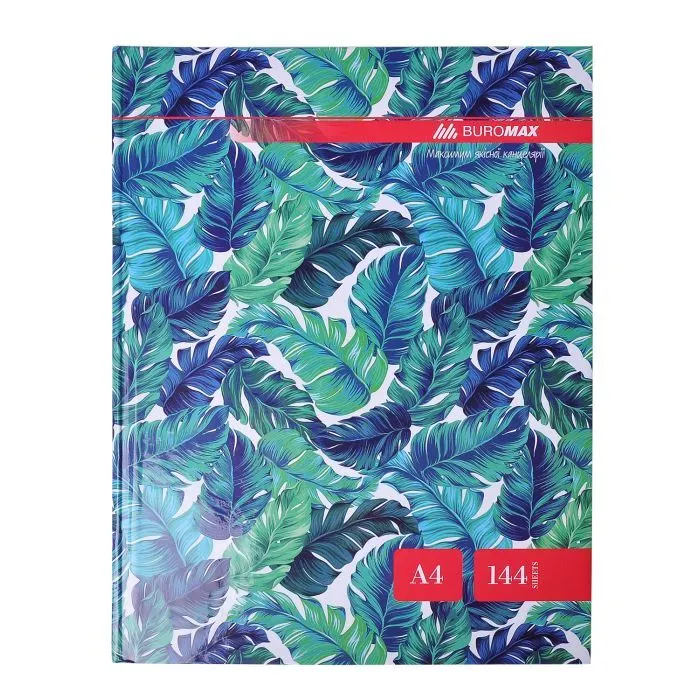 Канцелярская книга Buromax А4 FLORISTICA 144 листов, клеточка, бирюзовый (BM.24419102-06)