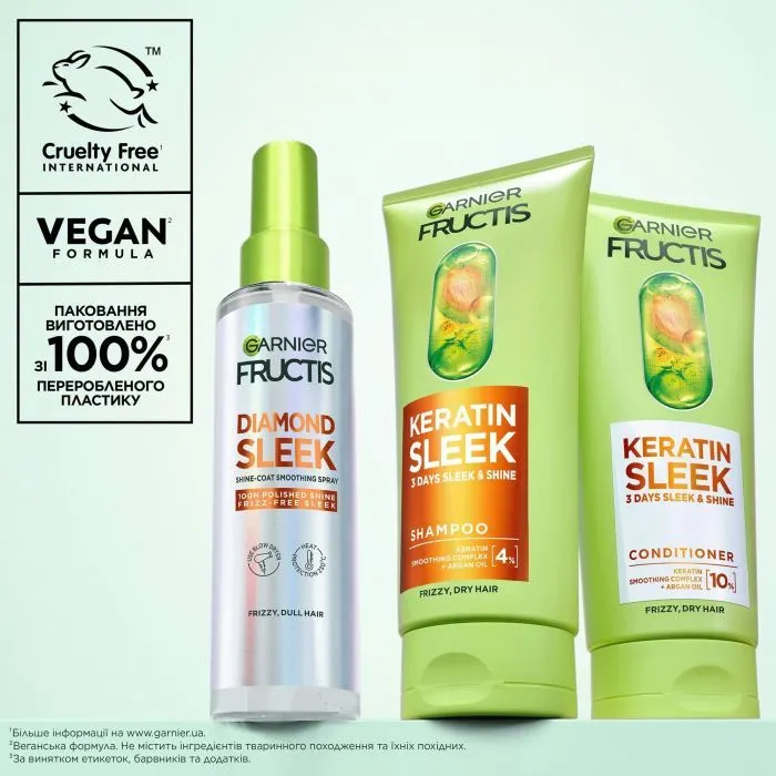 Кондиционер для волос Garnier Fructis Keratin Sleek Conditioner 200 мл (3600542639071) изображение 7