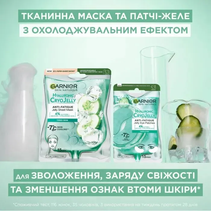 Патчі під очі Garnier Naturals Hyaluronic Cryo Jelly 5 г (3600542500517) зображення 9